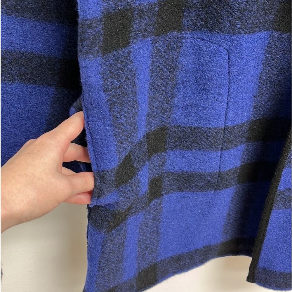 Nordstrom Aspen Oversized Plaid Wool-Blend Open Front Cozy Cabin Shacket - Med - Picture 7 of 9
